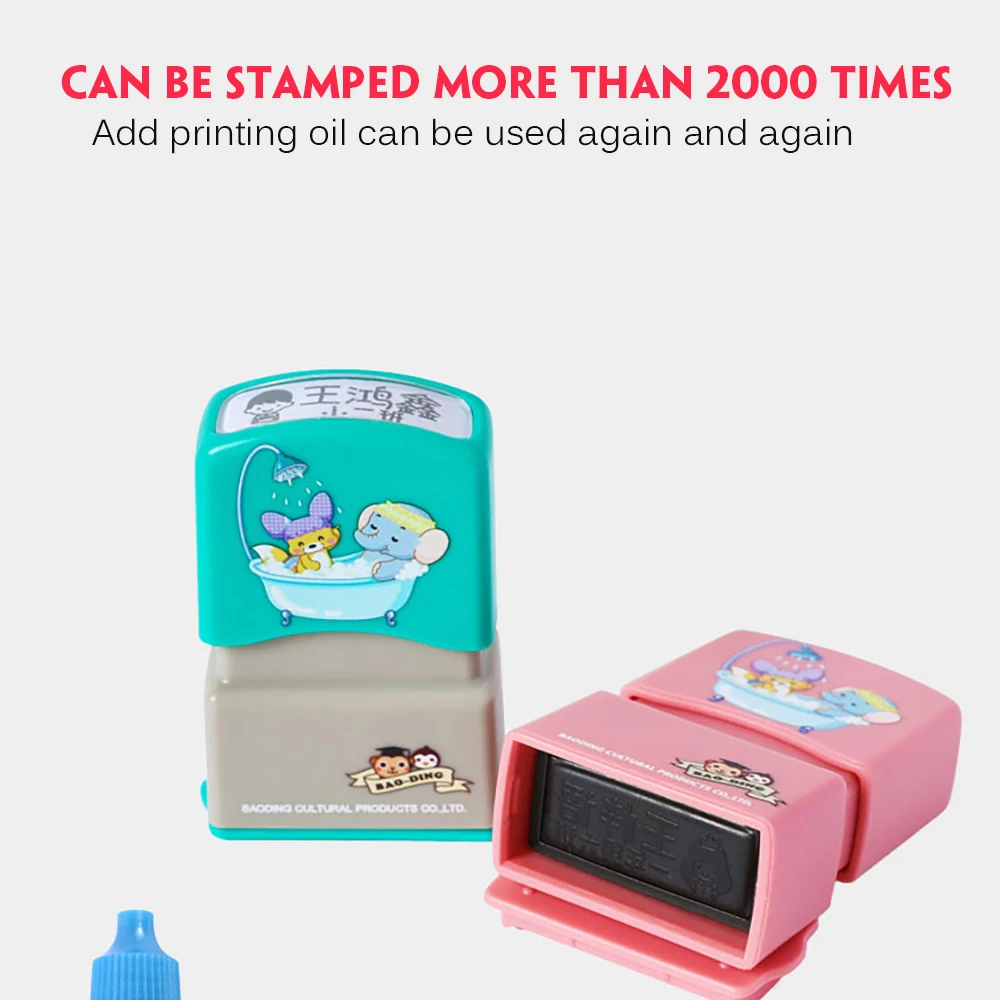 

Изготовленный На Заказ детский штамп с именем «сделай сам» для детей, печать с именем на школьную одежду, наклейка с именем не выцветает