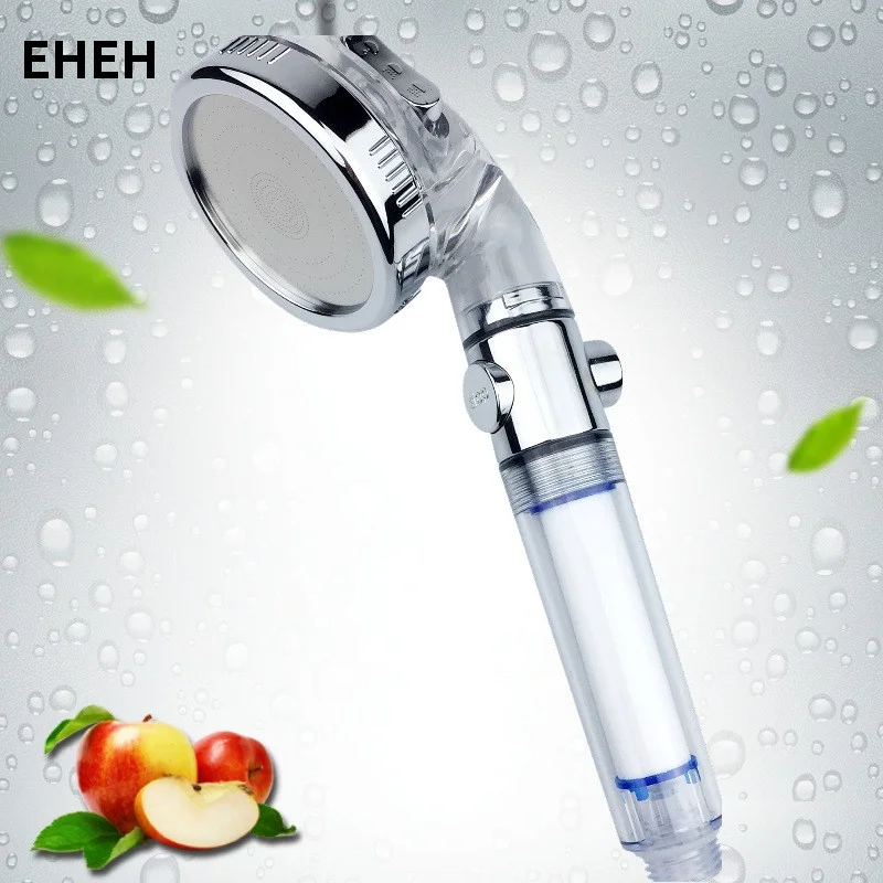 

EHEH 3-Function Filter Shower Head Bathroom with Stop Button Nozzle Electroplated Water Saving Multifunction Sprayer system