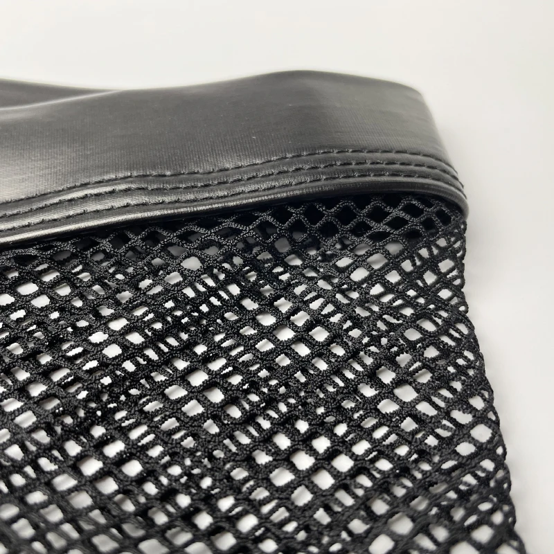 Мужские прозрачные трусы боксеры AIIOU черные сетчатые из искусственной кожи с