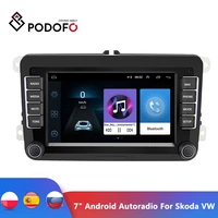 podofo 7 android car multimedia player 2 din wifi gps navigation autoradio for skoda vw passat b6 polo golf 4 5 touran seat fm