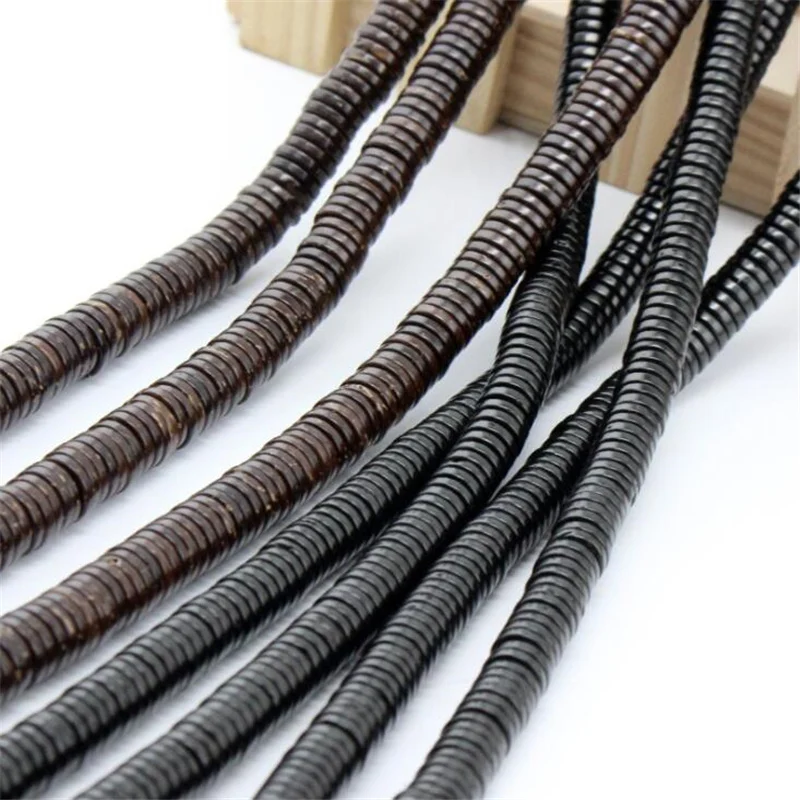 

50pcs 6 8 10 12MM Natural Coconut Shell Flat Round Beads Spacers Charms Spacer Beads Original Color for DIY Bracelet Jewelry