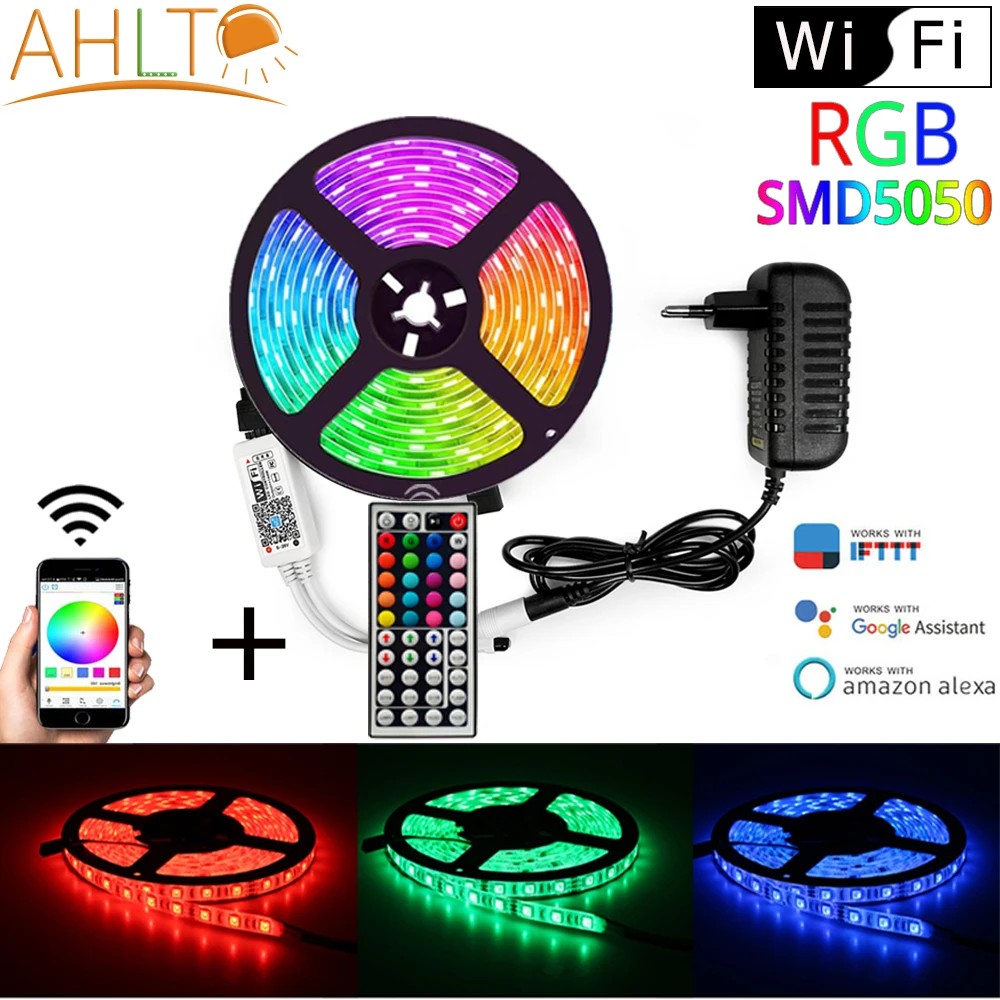 WIFI 5050 RGB DC12V 150Led Waterproof Smart Neon LED Strip With Bar Living Auto Room Backlight Light Outdoor Tv Holiday Lighting