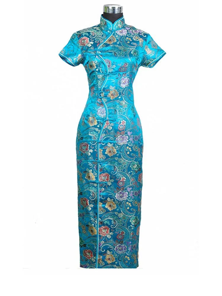 Черные традиционные китайские платья s M ujer Vestido новые женские атласные Длинные