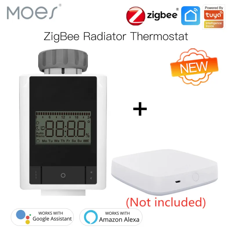 

Tuya ZigBee Smart Thermostat Heater TRV Thermostatic Radiator Valve Programmable Radiator Actuator Temperature Works With Alexa