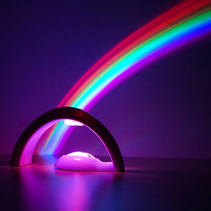 

Rainbow Lamp Projector Colorful Romantic Dream Night Light Children's Bedroom Bedside Table Lamp Photography Atmosphere Lamp