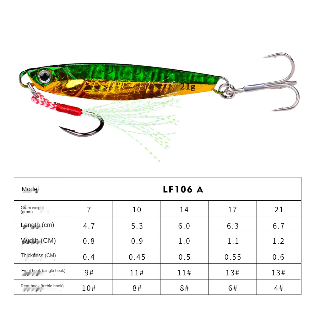 Luminous Long Shot Double Hook Iron Plate Metal Lure Bionic Fake Bait Submerged Fishing Gear Frog | Спорт и развлечения