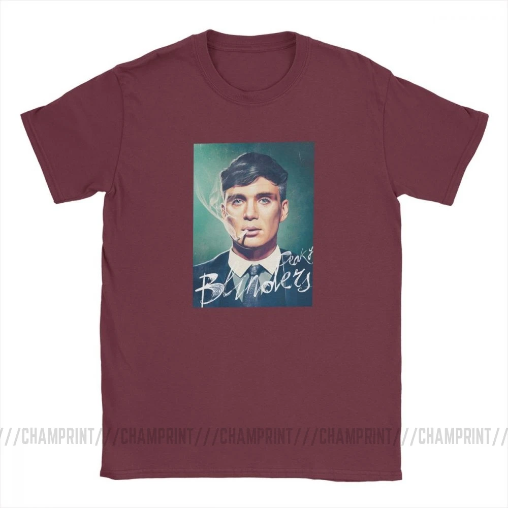 Мужские футболки Peaky Blinders Humor с коротким рукавом, футболки с круглым вырезом, одежда из хлопка, Оригинальная футболка - Цвет: Бургундия
