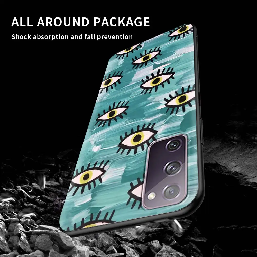 

Evil Eye Abstract Art Silicone Cover for Samsung Galaxy S20 FE S21 S10 S9 Plus S8 Note 20 Ultra 10 Lite 9 8 Soft Phone Case
