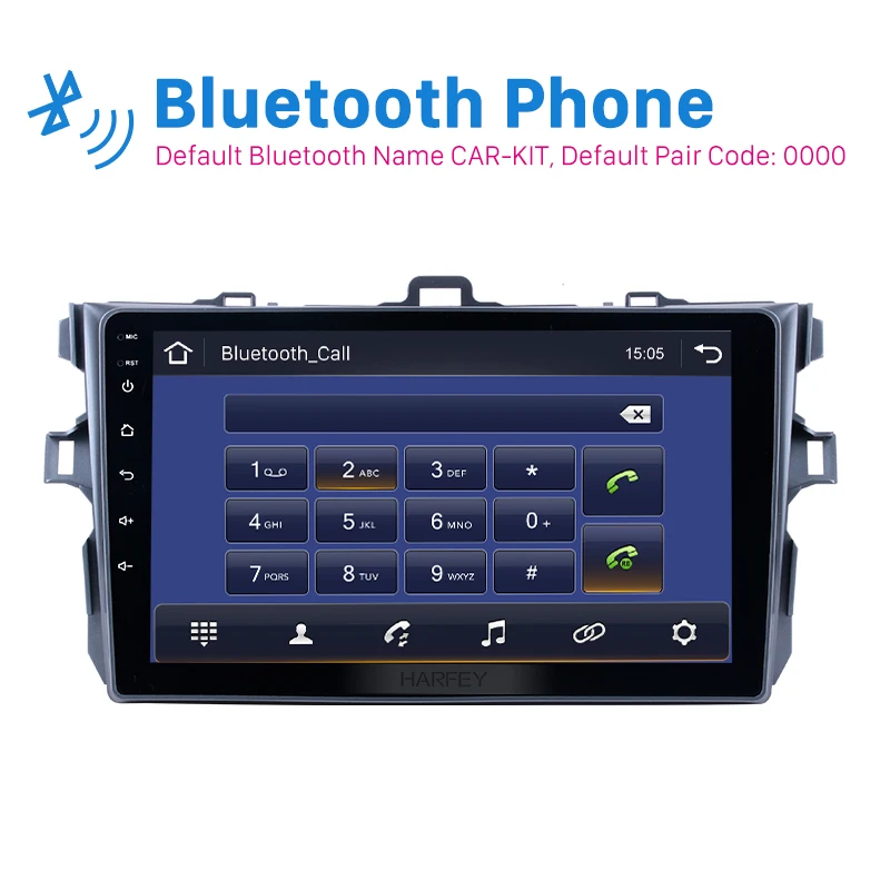 Автомобильный навигатор Harfey 9 "HD Android 0 GPS для Toyota Corolla 2006 2007 2008 2009 2010 2011 2012
