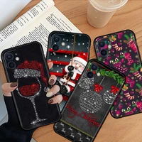 Silicone Phone Case For iPhone Mini Pro Max Plus 2020 Cover Fundas Merry Christmas New Year