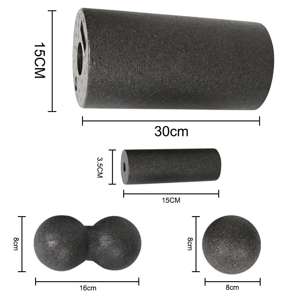 

4pcs Yoga Massage Roller & Fitness Ball Foam Roller Set For Back Pain Self-Myofascial Treatment Pilates Muscle Release Exercises