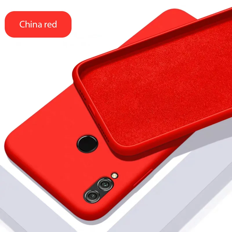 Red Жидкий силиконовый чехол для huawei смартфона Honor 8X10 9 9X играть 20 P30 P20 Lite P10 рlus Nova 3i 3 5 Pro 5i Y9 Prime Коврики 30 крышка - Цвет: Red