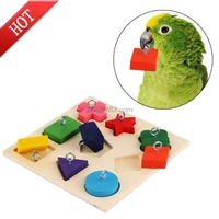 pet educational parrot toys interactive training colorful wooden block birds toy puzzle supplies diy accessories