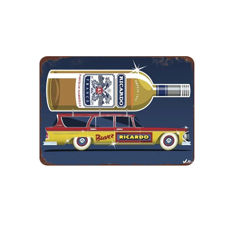 

Vintage Metal Sign Retro Tinplate Painting Classical Iron Painting Decoration Bar Bar Cafe Wall Art Bar Counter Decoration Sign