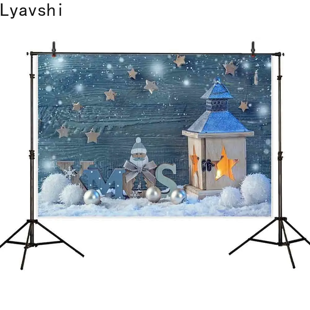 

Lyavshi Рождественский фон для фотосъемки мяч украшение зима снег звезда свеча фон для фотостудии