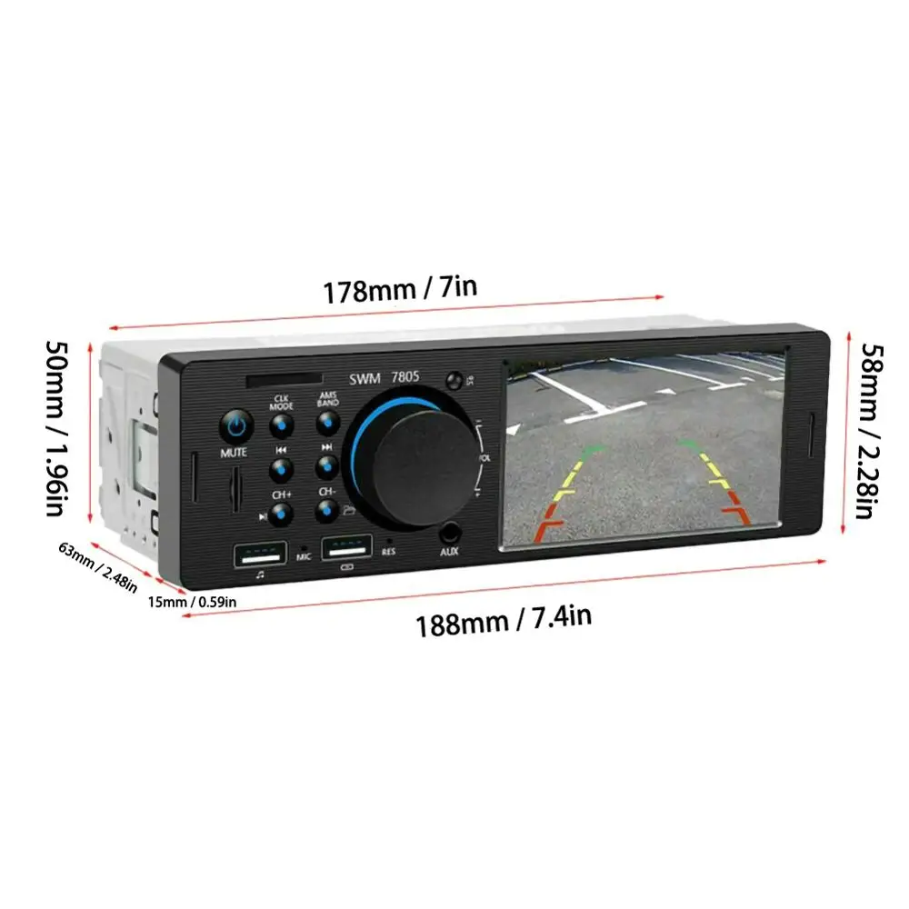 Автомагнитола с сенсорным экраном 4 1 дюйма HD Din замена Авторадио WMA Bluetooth AUX. In-Dash MP5