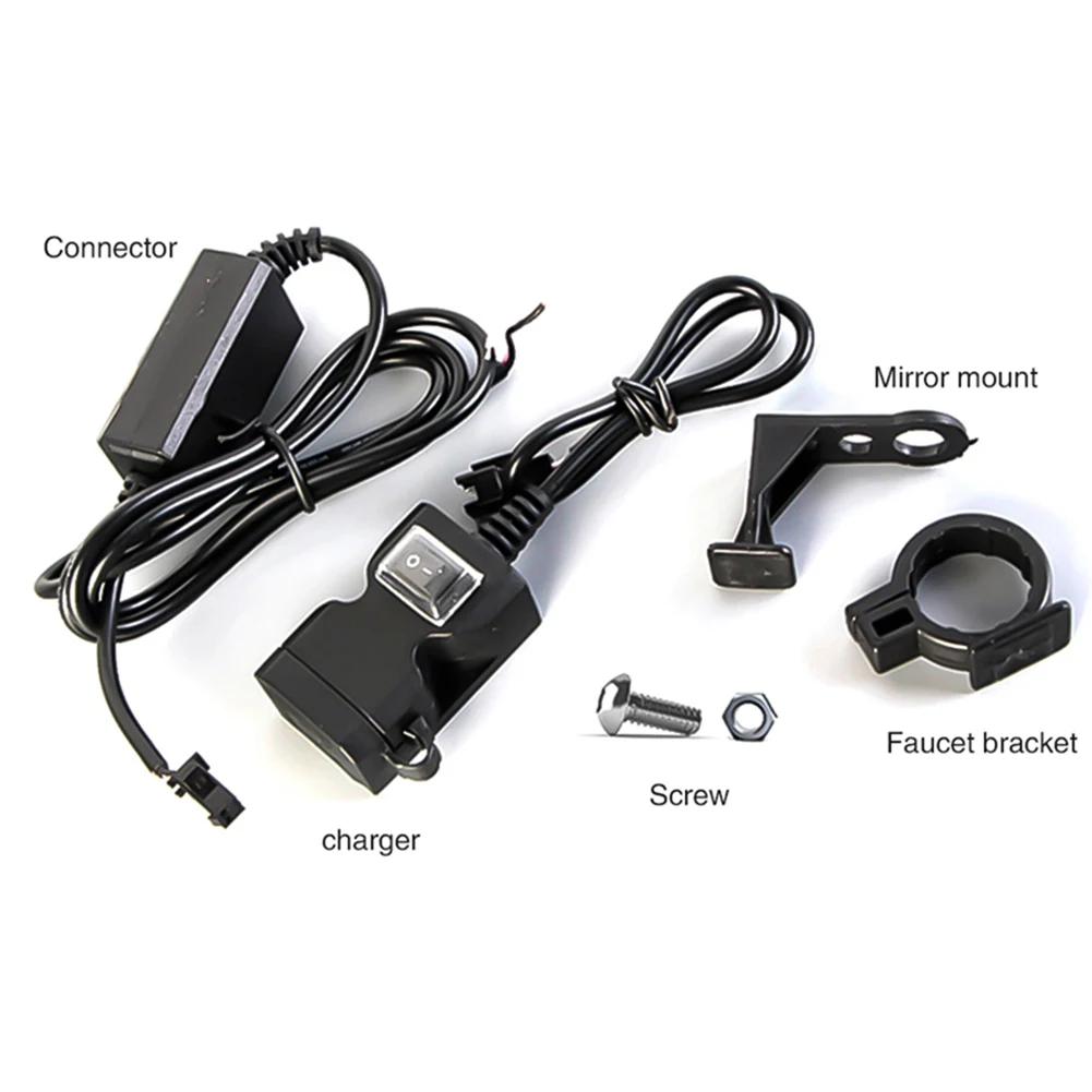 

Waterproof Motorcycle USB Phone Charger 5V Dual Ports Smart Charging Power Socket for Phone/Tablets
