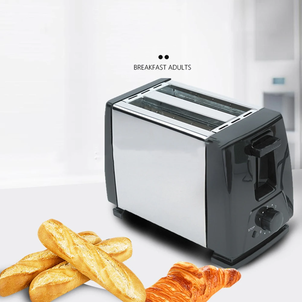 

2022 2 slices automatic fast heating bread toaster home breakfast machine stainless steel toaster oven baking cooking