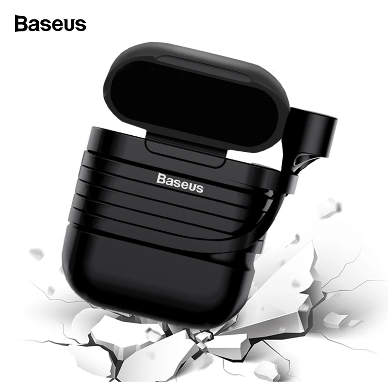 Baseus силиконовый чехол для Airpods, защитный чехол для Apple Airpods, чехол для зарядки с ремешком против потери, для Airpod Air pods