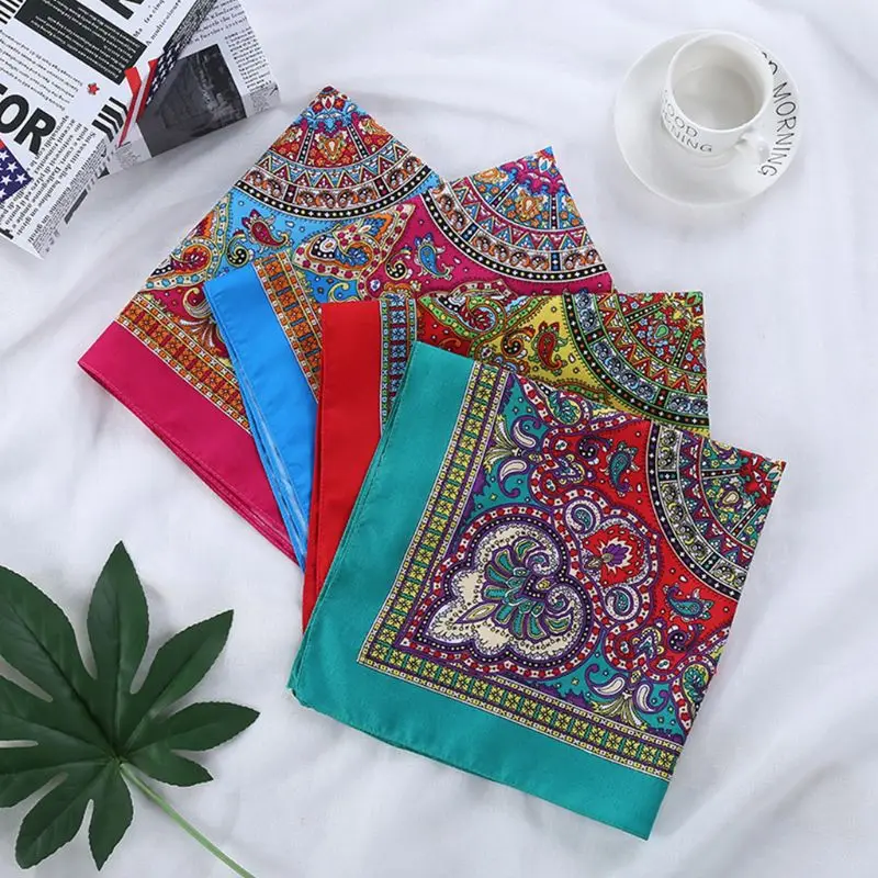 Этнический стиль для женщин и мужчин панк бандана яркий цветной Пейсли Цветочный
