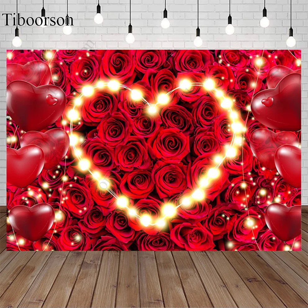

Романтический фон для фотосъемки на День святого Валентина с изображением цветов на стене реквизит для фотостудии счастливая жена счастли...