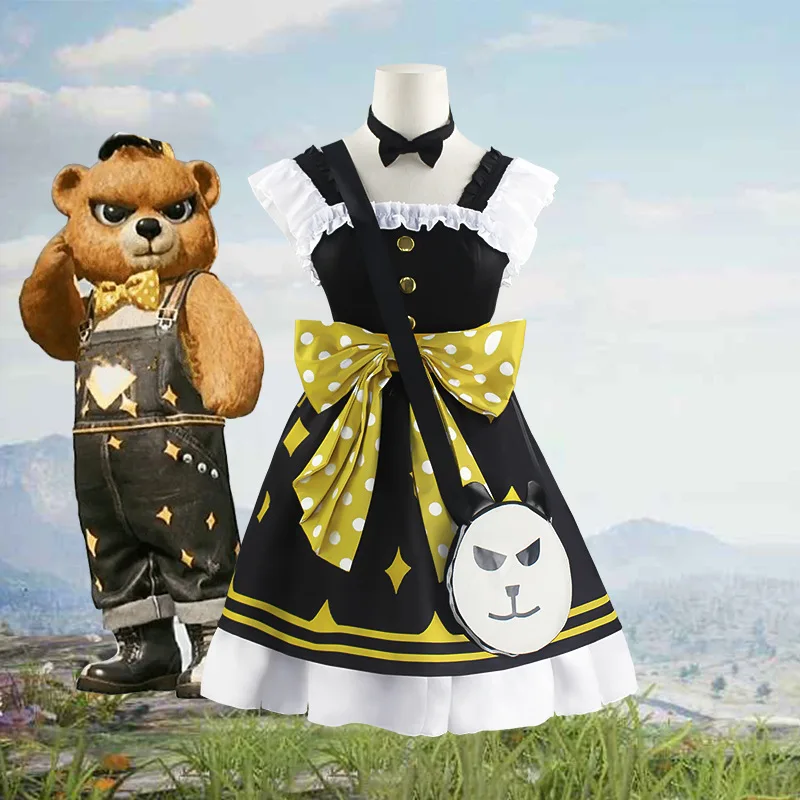 

Women Girls Game Anime Character Bear Lolita Dresses Halloween Cosplay Costumes Party Role Playing Dress Up Outfit Carnival Suit