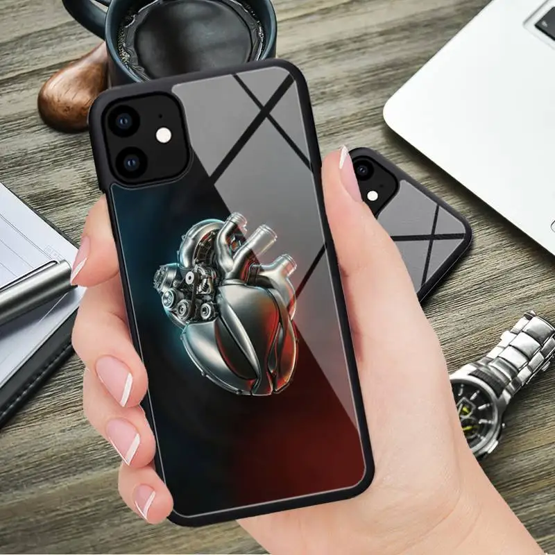 Чехол для телефона мозг сердце резиновый iPhone 13 12 11 Pro Max mini XS 6s 8 7 Plus X XR iphone чехлы