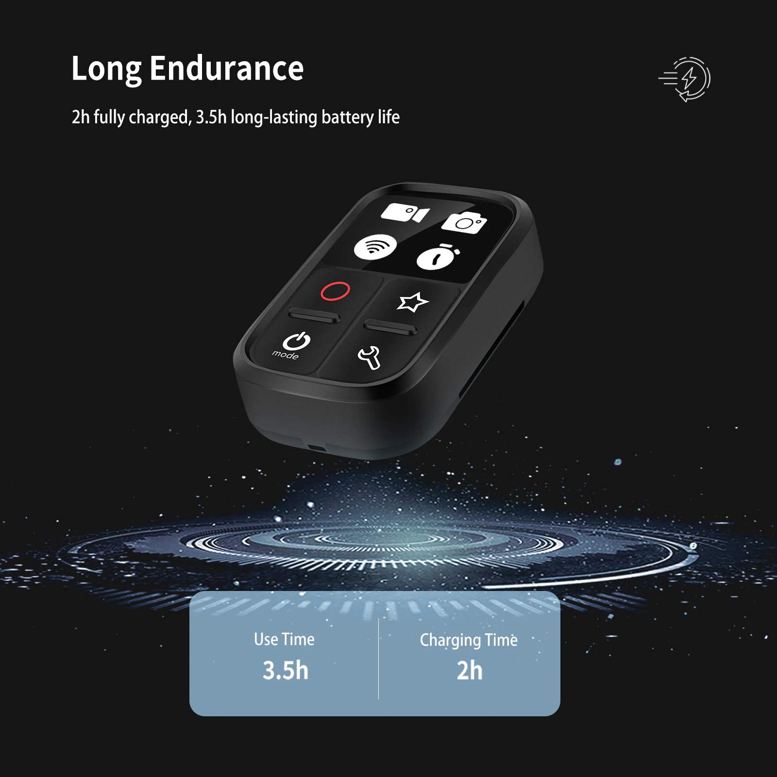 TELESIN 80M Wireless Remote Controller for Gopro Hero 8 7 6 5 4 3+ Wifi with Wrist Strap Long Distance Control | Электроника