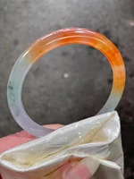 unique orange natural burmese jade bracelet exquisite and perfect bangle high quality hand polished jewelry accessories