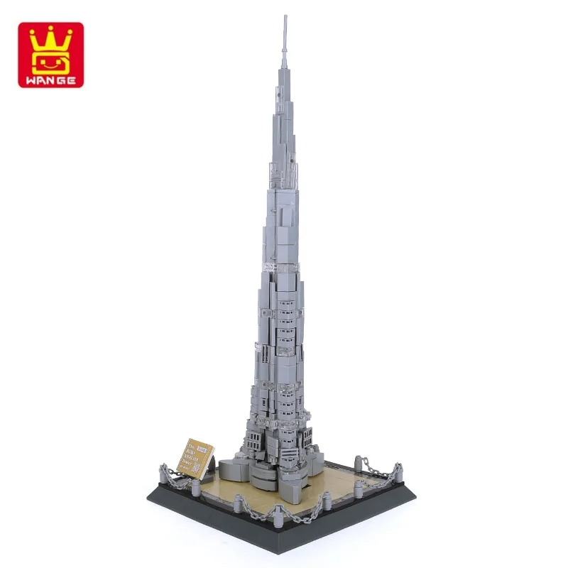 

WANGE 580Pcs Worlds Tallest Architecture The Burj Khalifa Tower of Dubai Building Blocks DIY Model Arts Office Home Desktop Deco