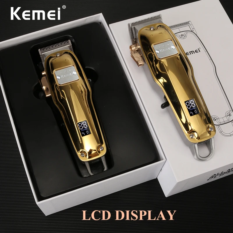 Машинка для стрижки волос Kemei 0 мм профессиональный электрический триммер с ЖК