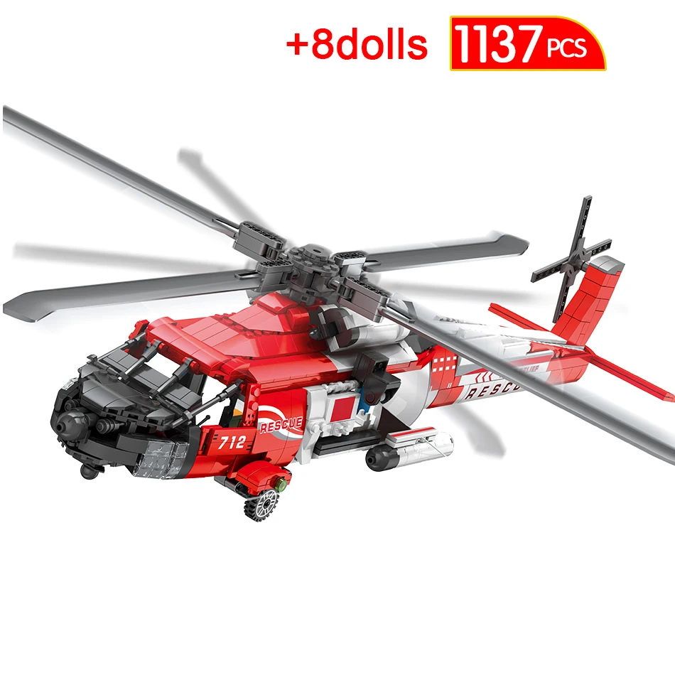 

1137 строительный блок городская полиция военный технический пожарный вертолет летательный аппарат истребитель пожарные фигурки оружие кир...