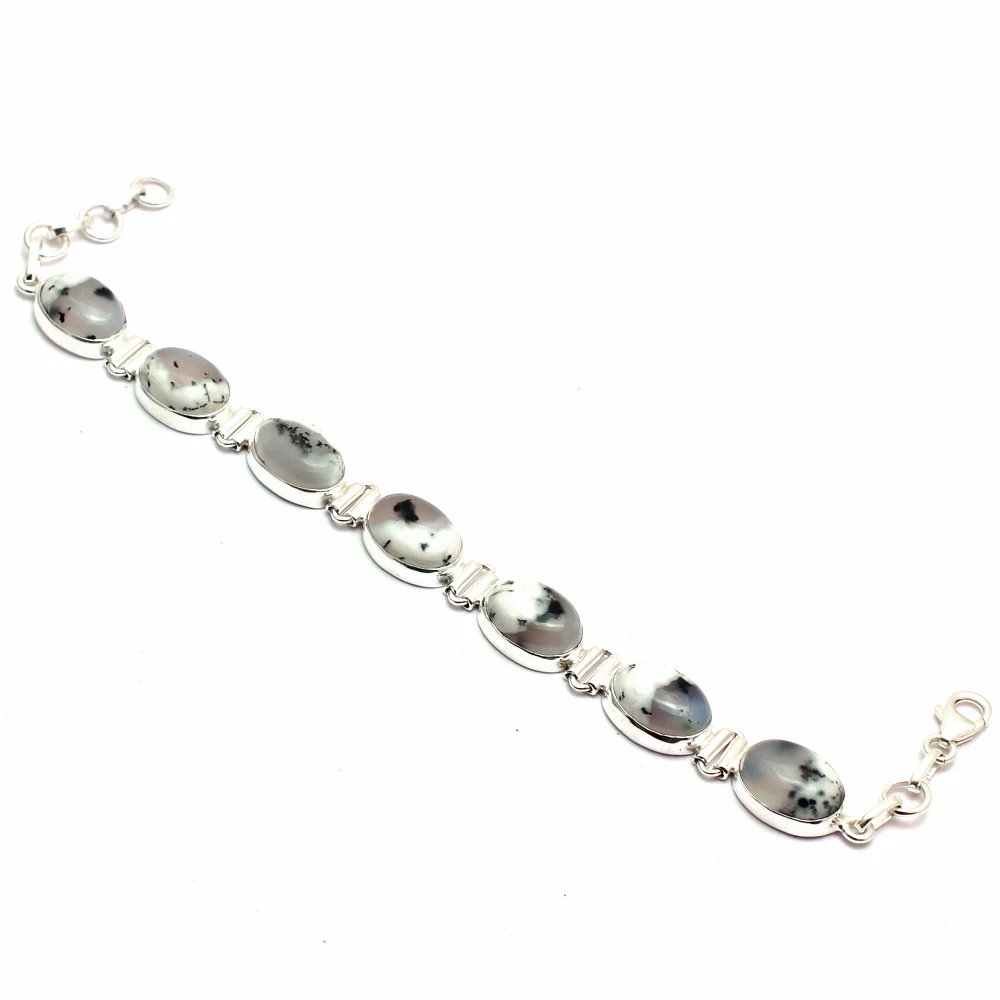 

Genuine Dendrite Opal Bracelet 925 Sterling Silver, 20 cm,2SBR0169