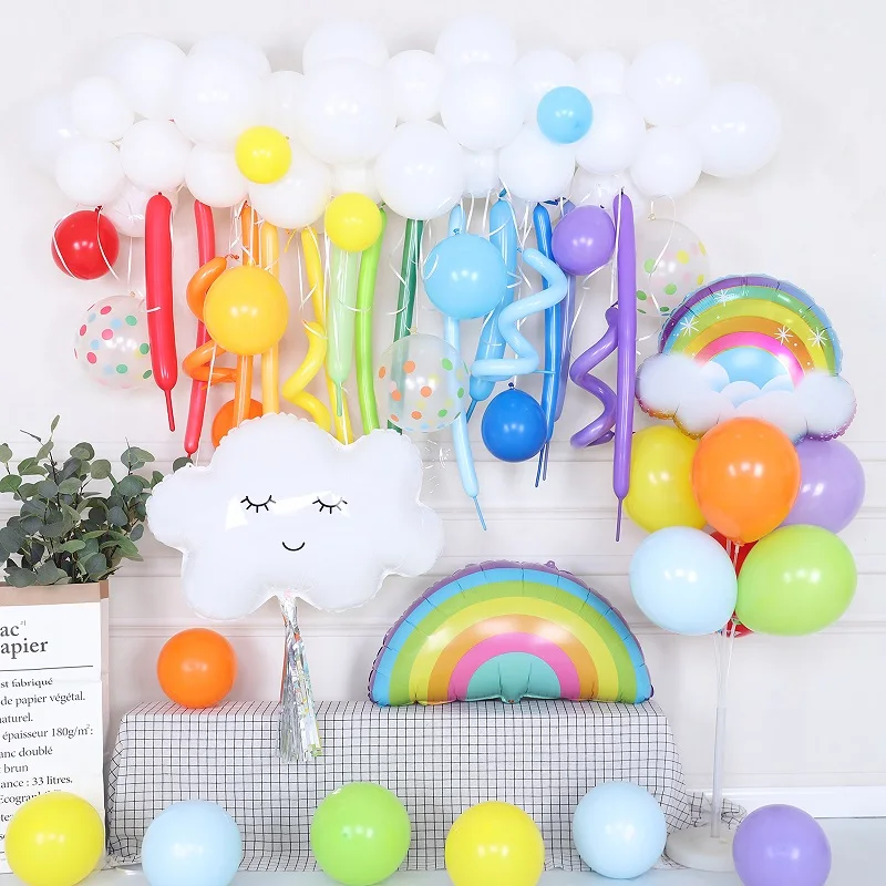 

ins Donuts Balloon Banner Candy Ice Cream Birthday Party Decor Baby Shower Cloud Balloon Garland Rainbow Ballon Set