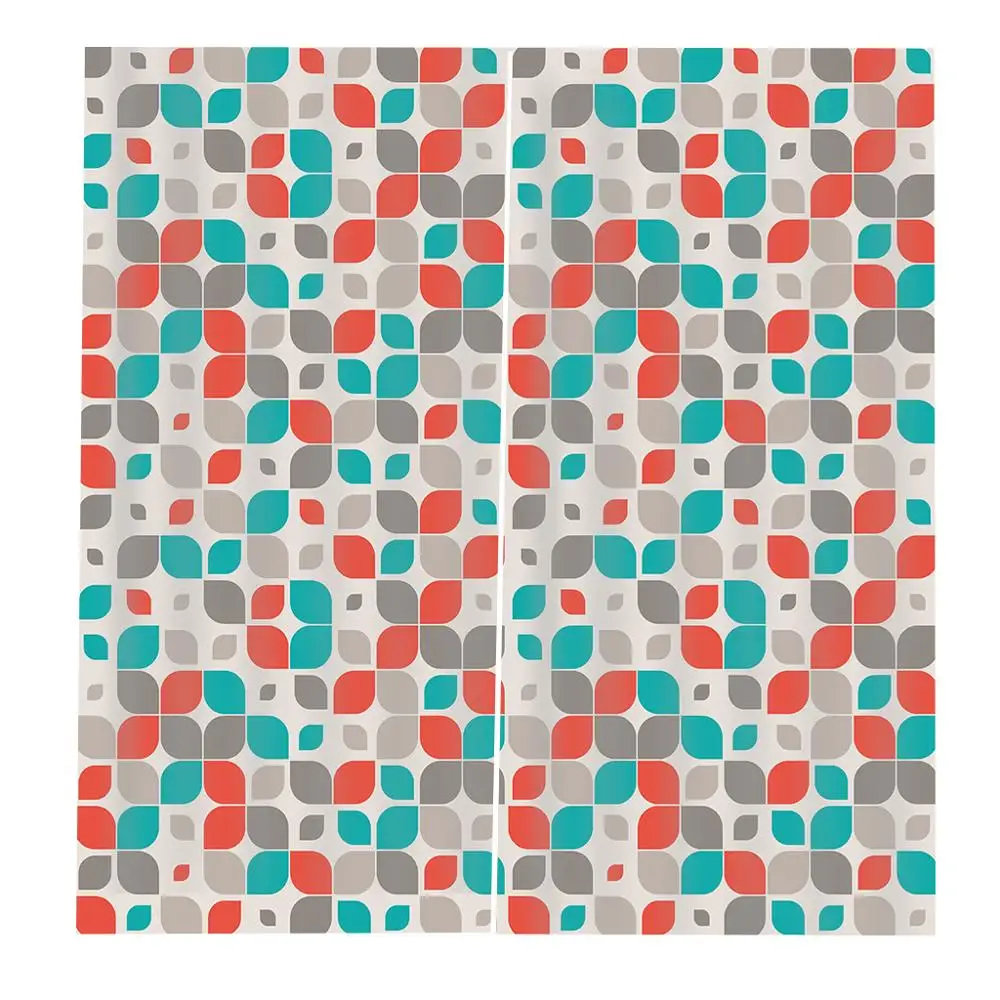 Геометрические цветные листья модные занавески для гостиной спальни