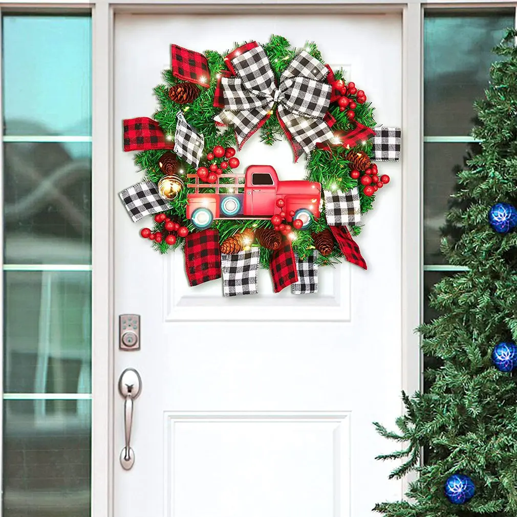 

Автомобильные банты, гирлянды, Рождественский венок, дверь, подвесное окно, украшение для дома, украшения для дверей, праздничные Вечеринки,...