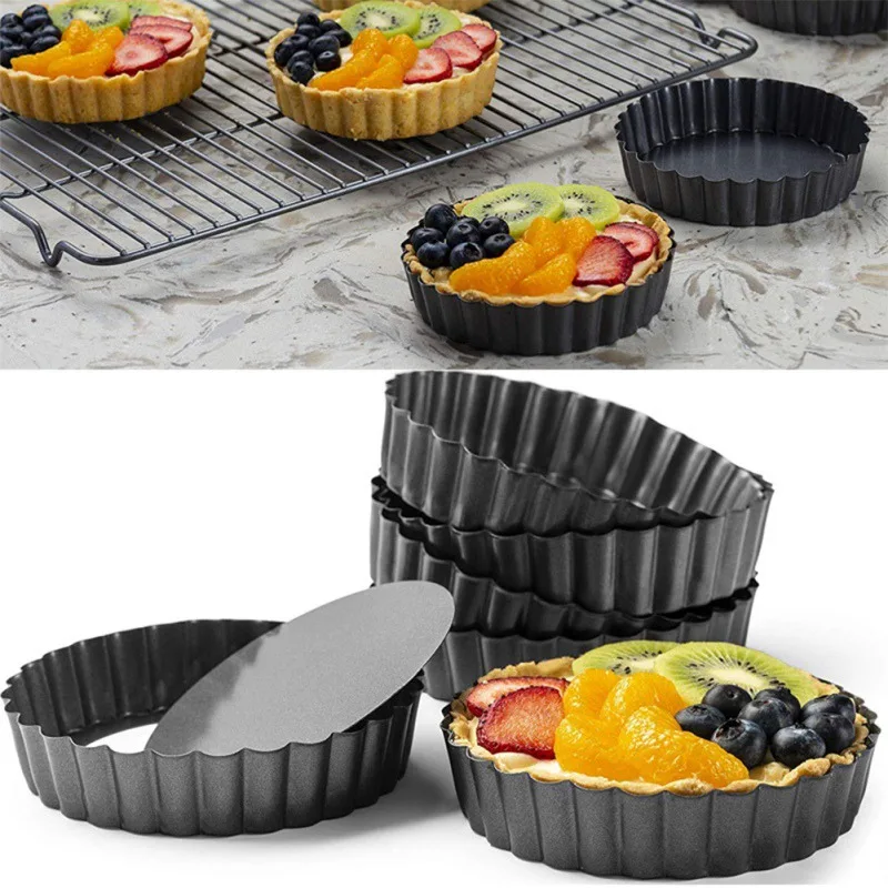 Антипригарная Tart Quiche Flan Pan формочки пирог для пиццы круглые формы выпечки Съемная