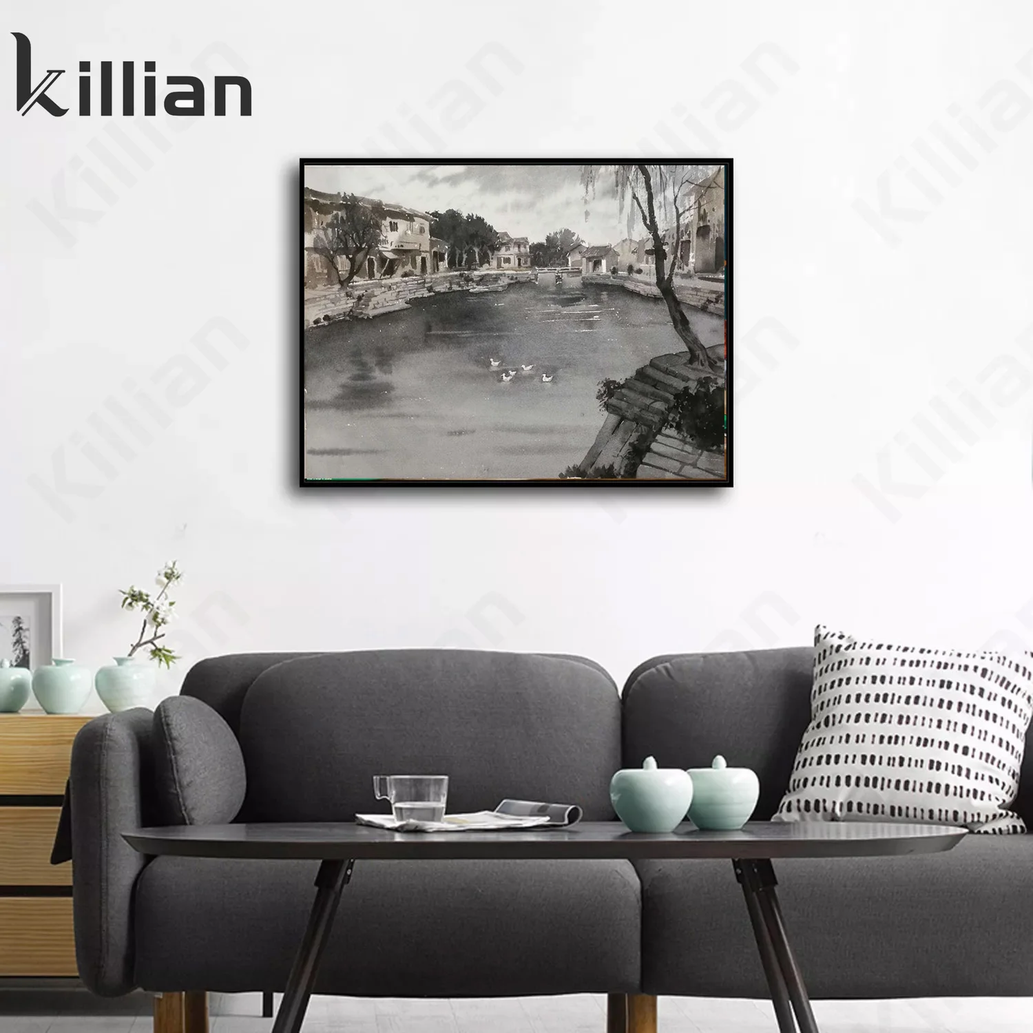

Chinese Ink Landscape Painting Black and White Picture Print Poster Art Canvas Painting Home Decoration Wall Sticker Art