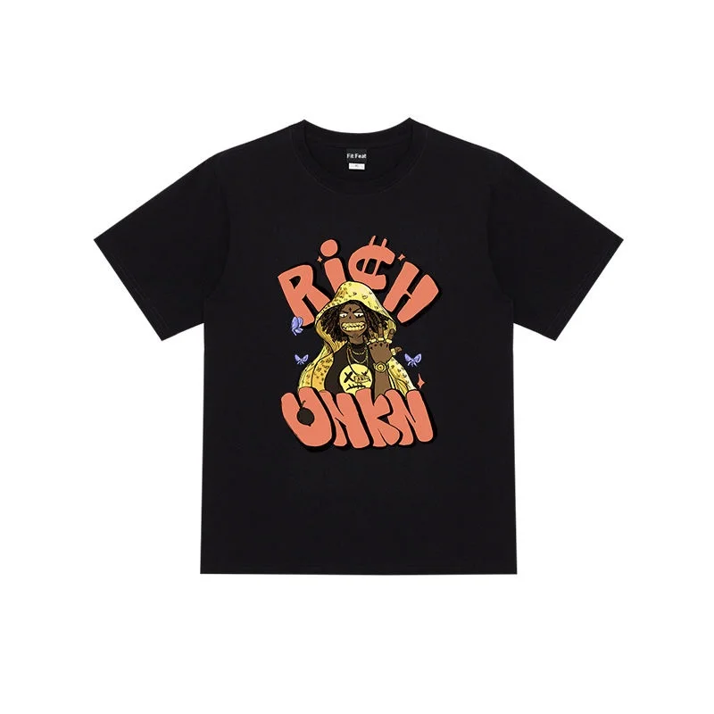 

Rap Hip Hop Character Graffiti Printing Men Oversized tshirts Fashion Short Sleeve t-shirt Women Loose tee shirt Summer Clothing