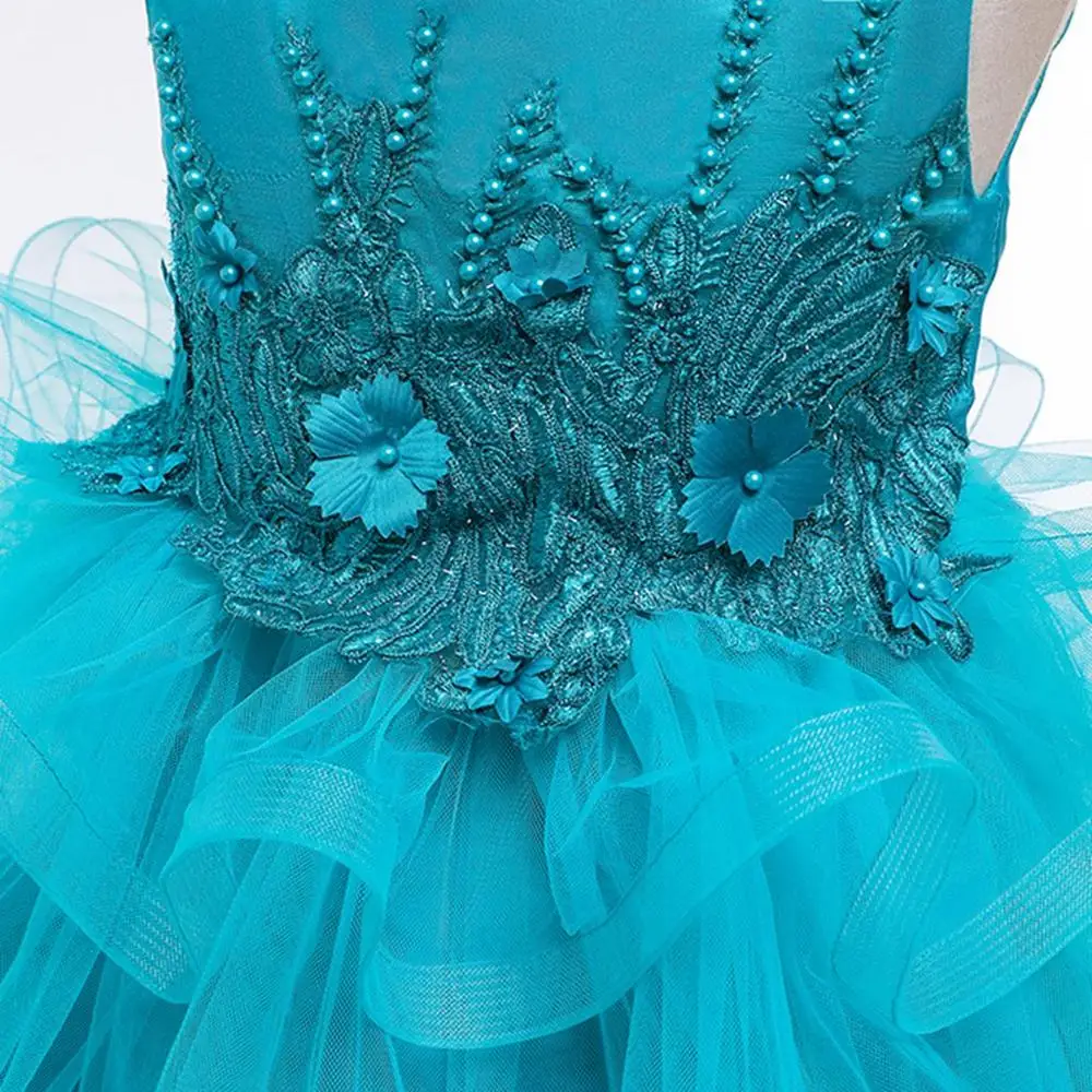 Платье-пачка для девочек милое Сетчатое платье принцессы детское без рукавов с