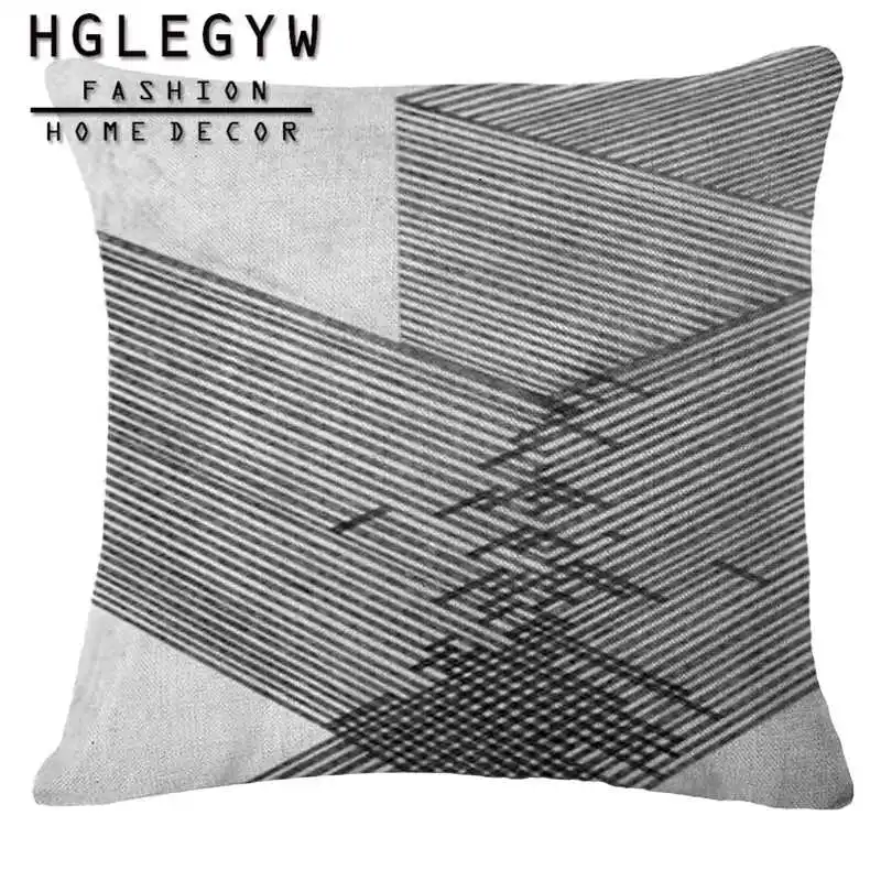 Наволочка 45*45 см наволочка с геометрическим узором чехол из хлопка и льна серый
