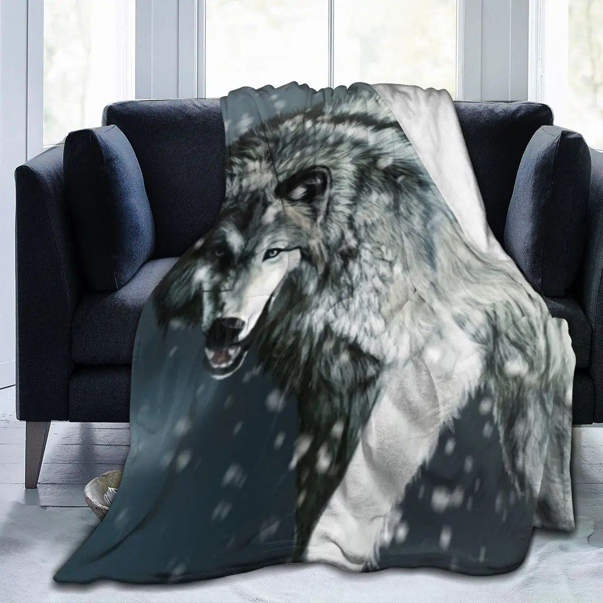 

Wild Wolf And Moon Animals Galaxy Fleece Throw Blankets For Sofa Bed Couch Dropship Wholesaling Drop ship
