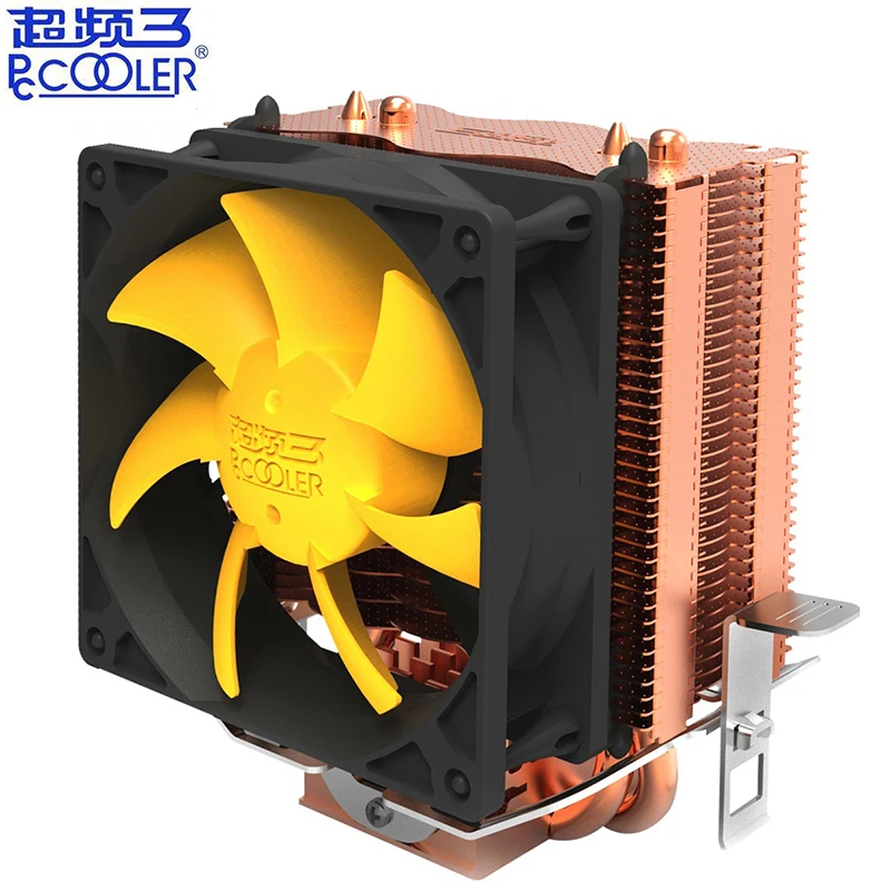 Pccooler S83 2 heatpipe cpu кулер медный обшивка радиатора 80 мм тихий вентилятор охлаждения
