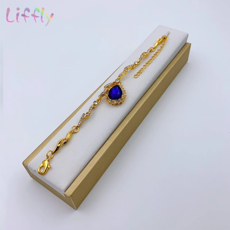 Дубай синий кристалл свадебные ювелирные изделия большое ожерелье браслет