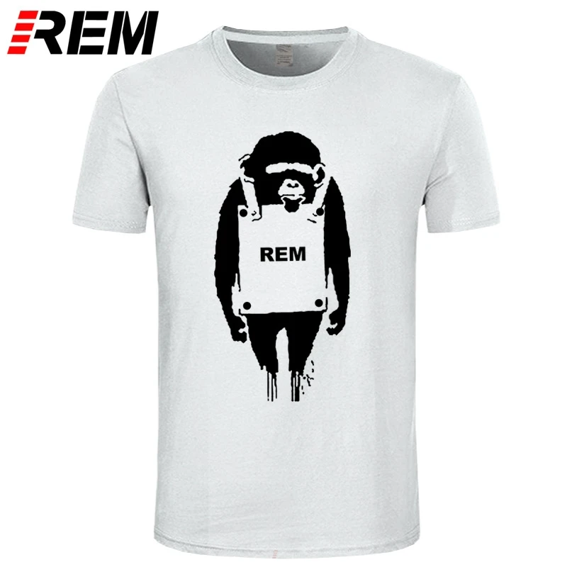 REM Banksy смеяться теперь Мужская Футболка Граффити Арт | одежда