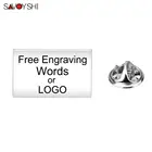 SAVOYSHI, свободные гравировочные слова, искусственная квадратная пряжка высокого качества, булавка для лацкана