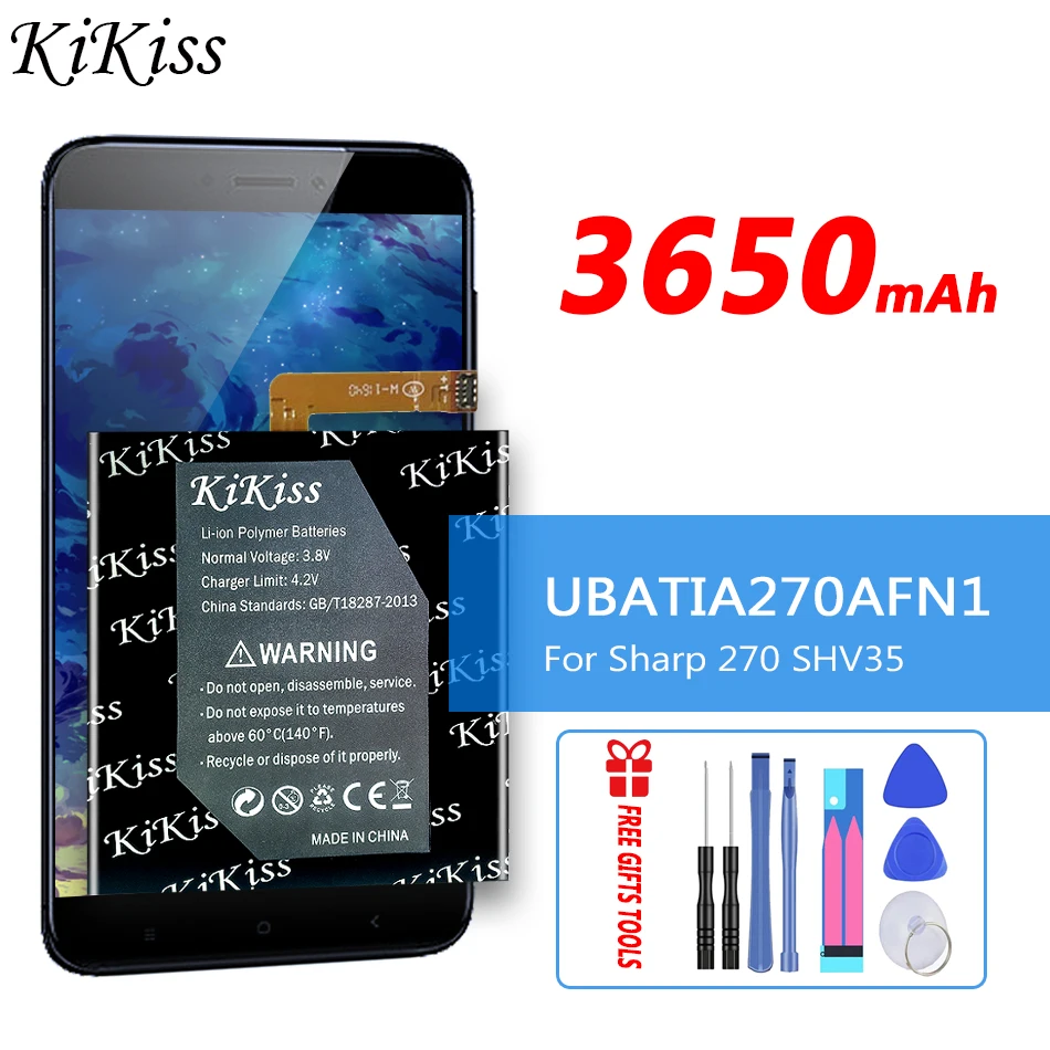 

KiKiss High Capacity 3650mAh Replacement Battery UBATIA270AFN1 for Sharp 270 SHV35