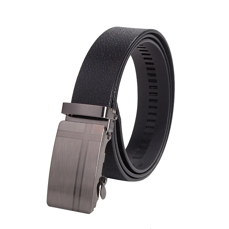 Высокое качество мужской ремень деловой кожаный с автоматической пряжкой