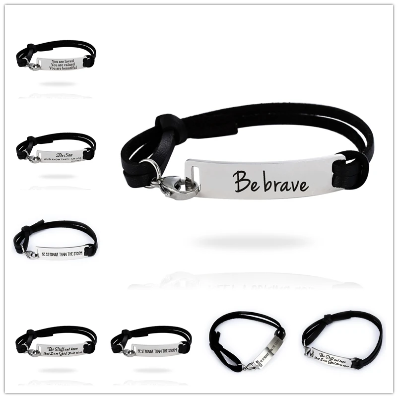 Быть сильным чем шторм браслет из нержавеющей стали 2019 мужские вдохновляющие