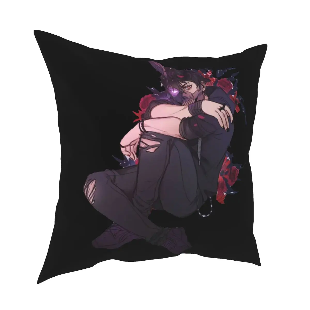 

Corpse Husband Roses Pillow Cover Home Decor Cushion Cover Throw Pillow for Sofa Polyester Double-sided Printing Gift Idea